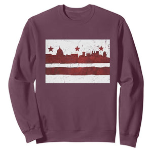 Washington DC Flag Sweatshirt TS10 Maroon Print Your Wear