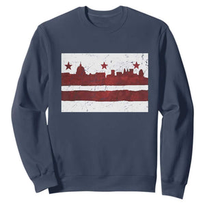 Washington DC Flag Sweatshirt TS10 Navy Print Your Wear
