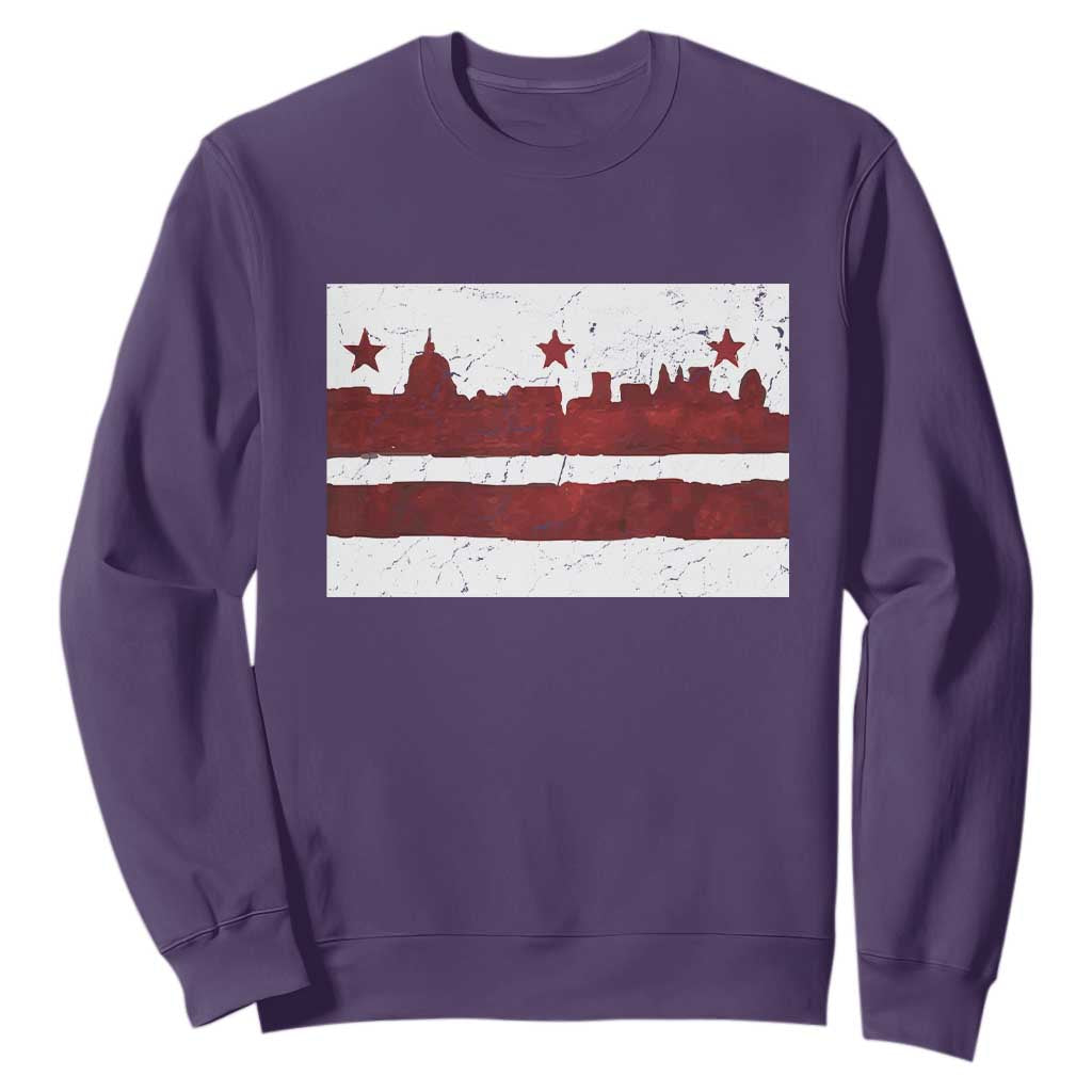 Washington DC Flag Sweatshirt TS10 Purple Print Your Wear