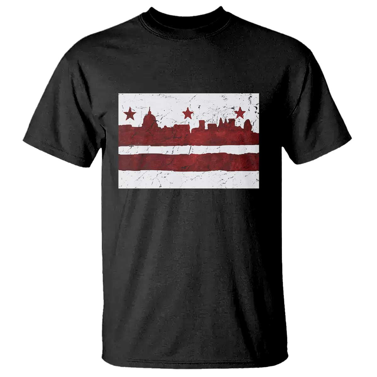 Washington DC Flag T Shirt TS10 Black Print Your Wear