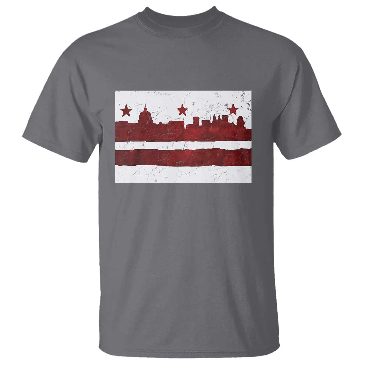 Washington DC Flag T Shirt TS10 Charcoal Print Your Wear