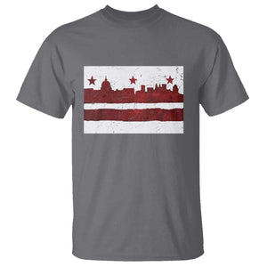Washington DC Flag T Shirt TS10 Charcoal Print Your Wear