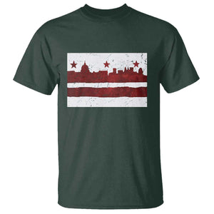 Washington DC Flag T Shirt TS10 Dark Forest Green Print Your Wear