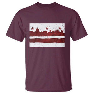 Washington DC Flag T Shirt TS10 Maroon Print Your Wear