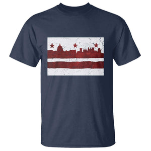Washington DC Flag T Shirt TS10 Navy Print Your Wear