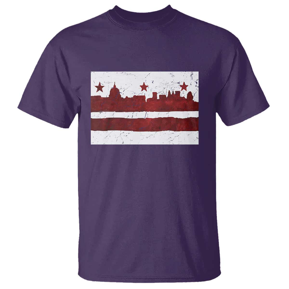 Washington DC Flag T Shirt TS10 Purple Print Your Wear