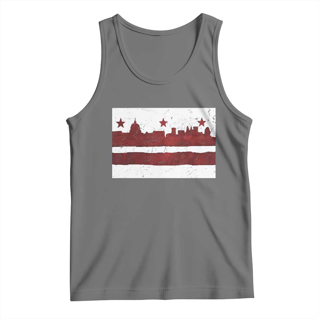 Washington DC Flag Tank Top TS10 Black Heather Print Your Wear