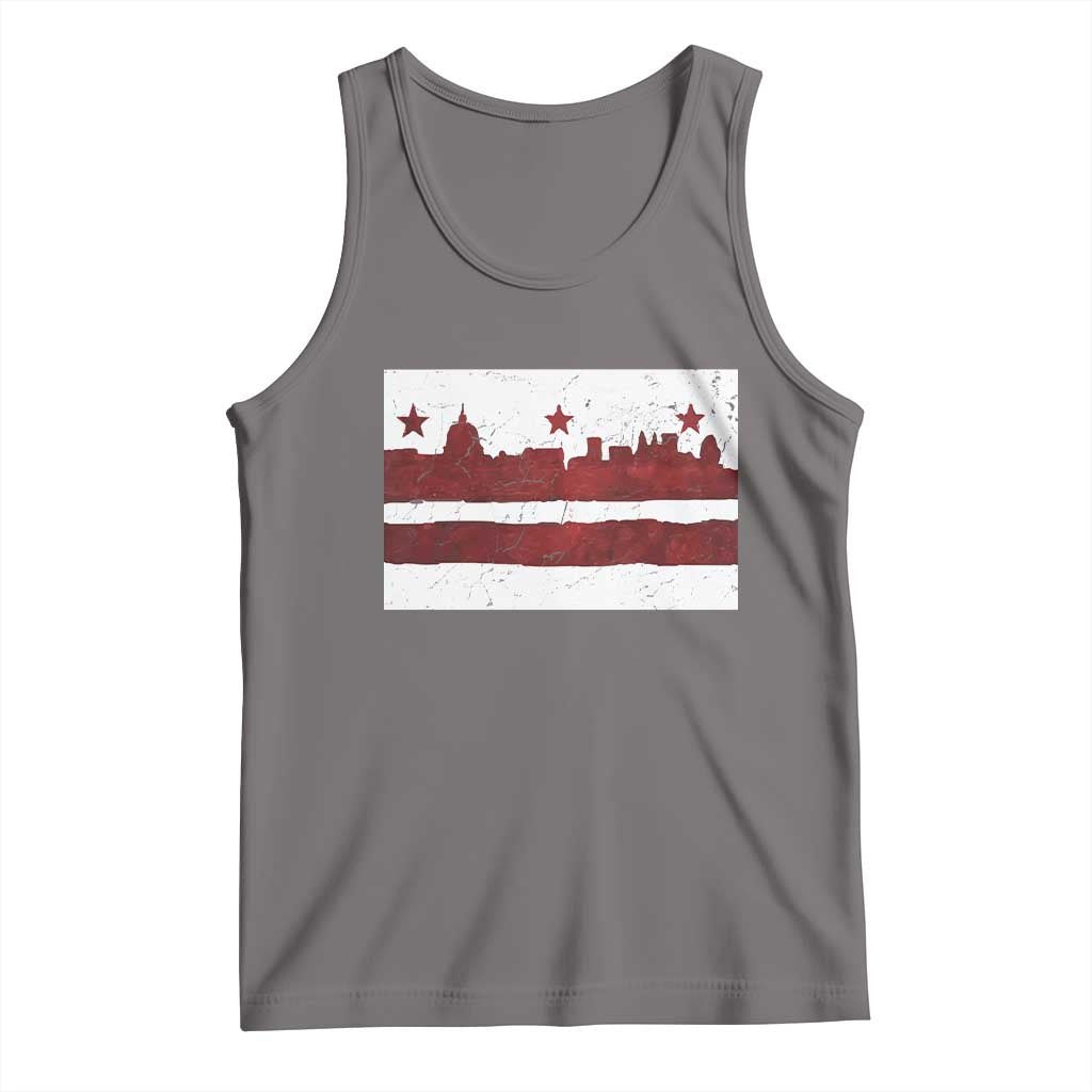 Washington DC Flag Tank Top TS10 Deep Heather Print Your Wear