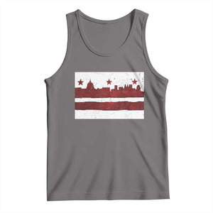 Washington DC Flag Tank Top TS10 Deep Heather Print Your Wear