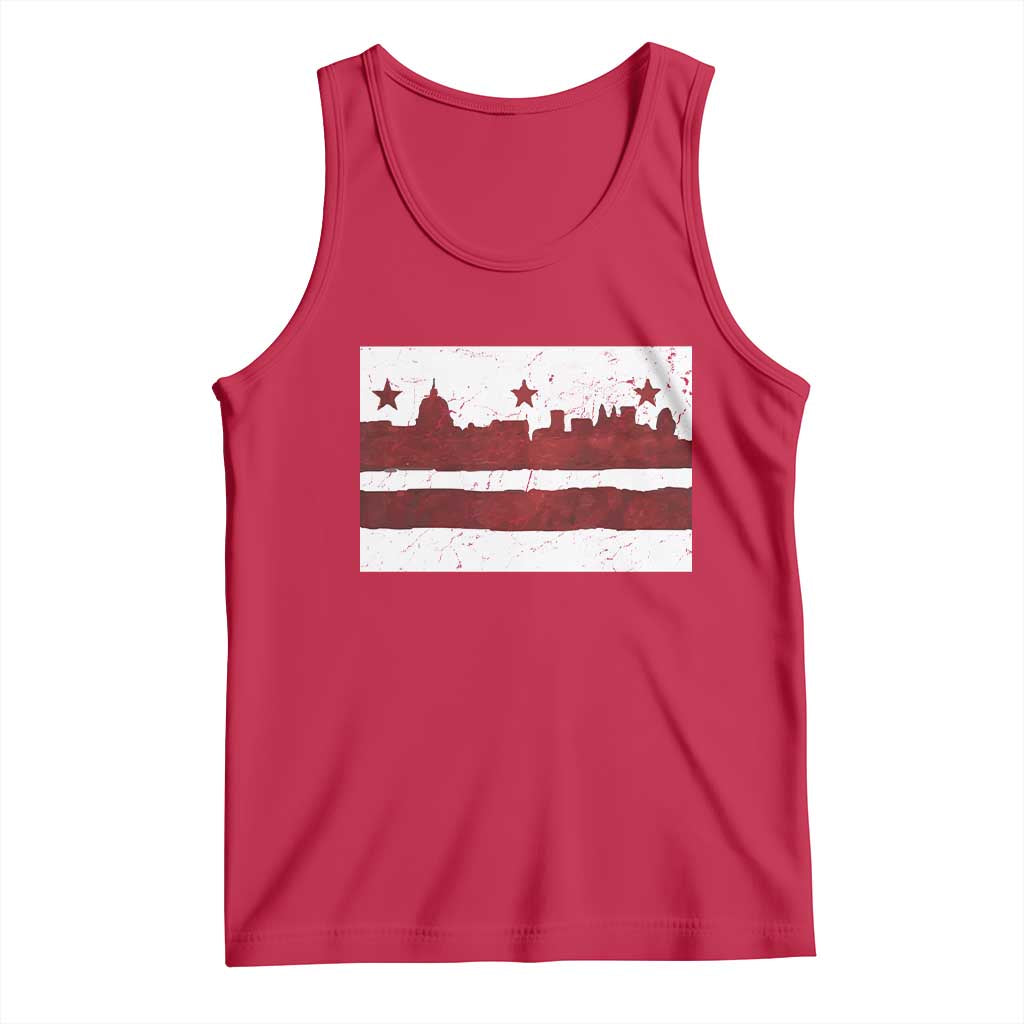 Washington DC Flag Tank Top TS10 Red Print Your Wear