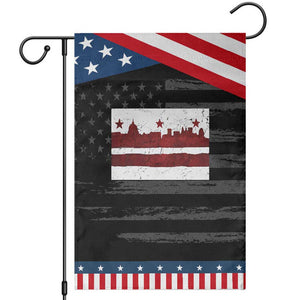 Washington DC Flag Garden Flag TS10 Distressed Black Blue Print Your Wear