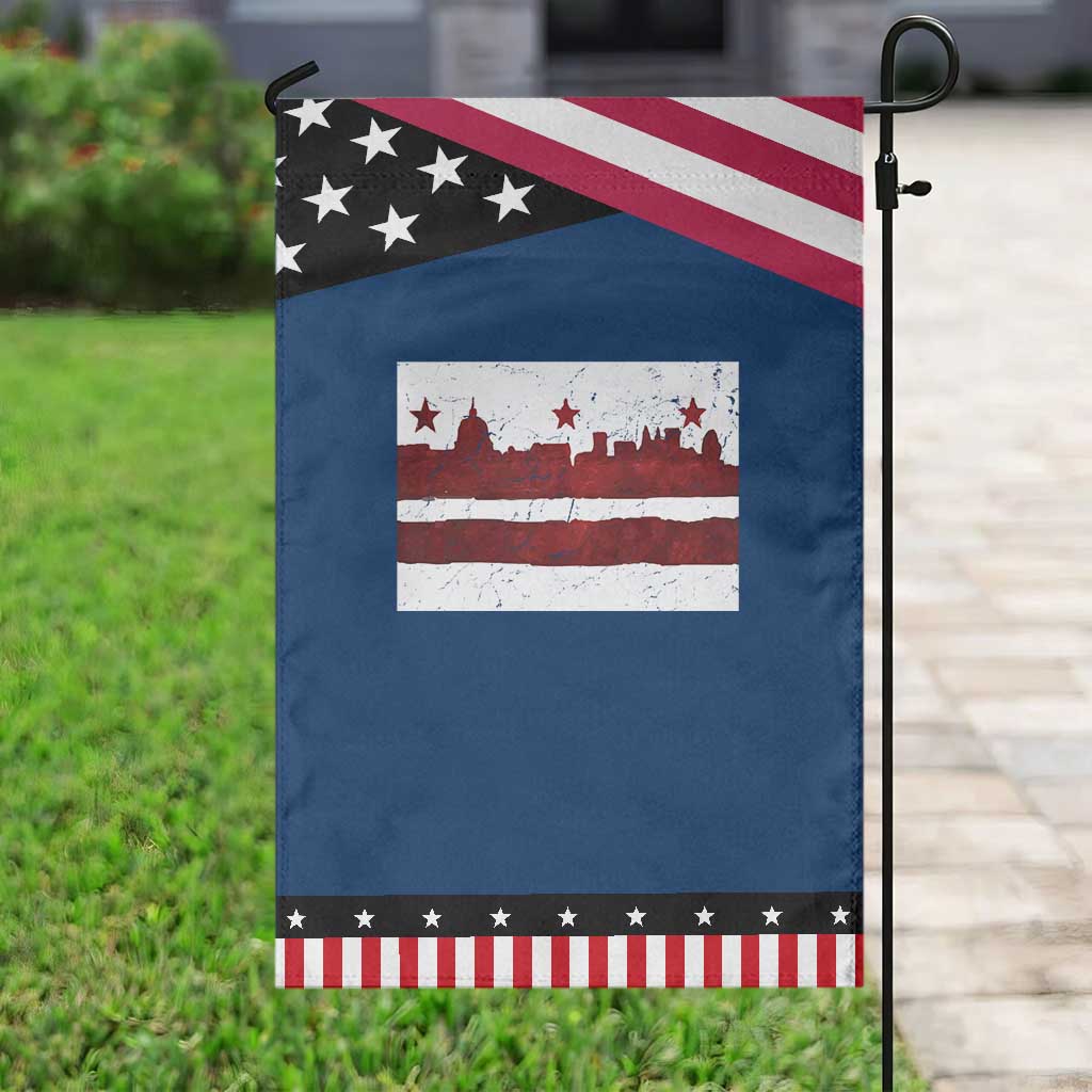 Washington DC Flag Garden Flag TS10 Classic Blue Black Print Your Wear