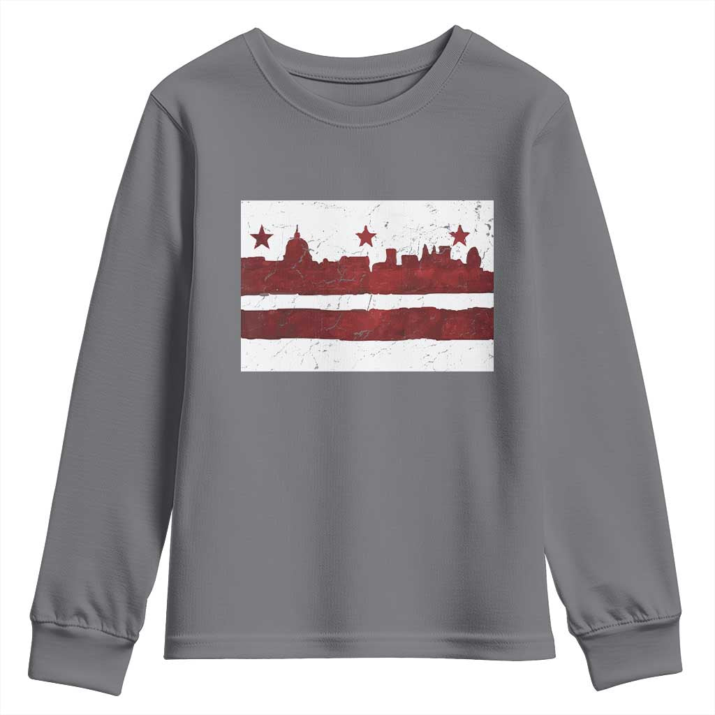 Washington DC Flag Youth Sweatshirt TS10 Charcoal Print Your Wear