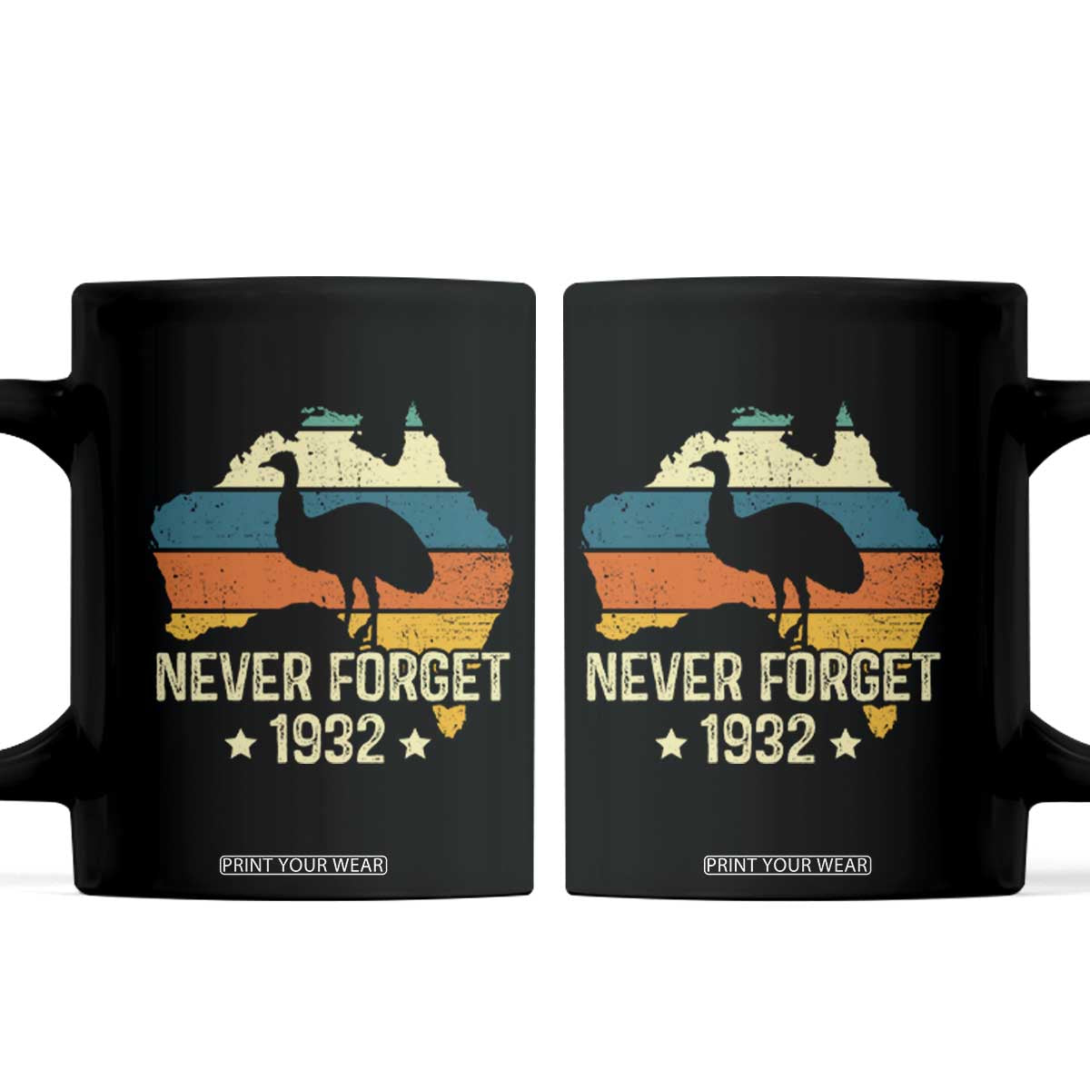Never Forget 1932 Emu War Coffee Mug Funny Emu Lover Zookeeper TS10 Black Print Your Wear
