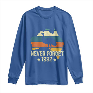 Never Forget 1932 Emu War Long Sleeve Shirt Funny Emu Lover Zookeeper TS10 Royal Blue Print Your Wear