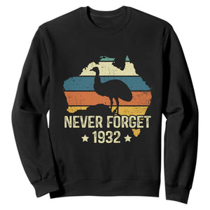 Never Forget 1932 Emu War Sweatshirt Funny Emu Lover Zookeeper TS10 Black Print Your Wear