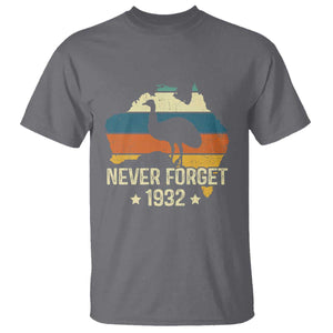 Never Forget 1932 Emu War T Shirt Funny Emu Lover Zookeeper TS10 Charcoal Print Your Wear
