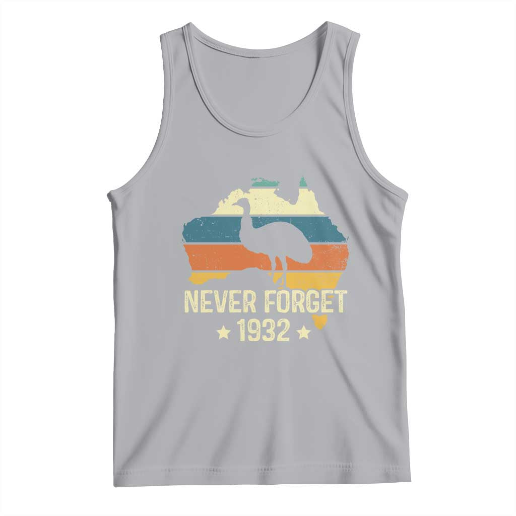 Never Forget 1932 Emu War Tank Top Funny Emu Lover Zookeeper TS10 Athletic Heather Print Your Wear