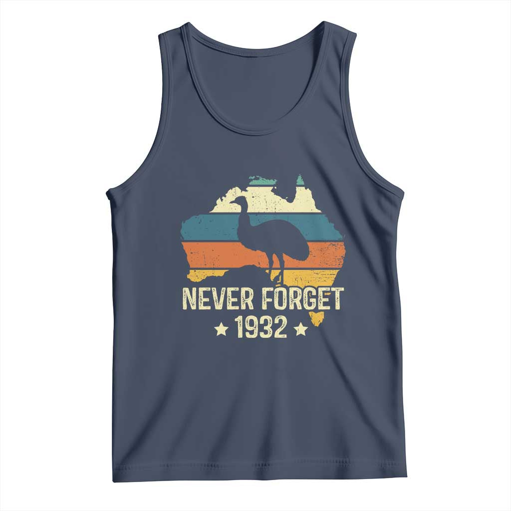 Never Forget 1932 Emu War Tank Top Funny Emu Lover Zookeeper TS10 Navy Print Your Wear