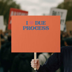 I Love Due Process Protest Sign Pro Immigration Immigrants Feed America TS10 Horizontal 18" × 24" Orange Print Your Wear