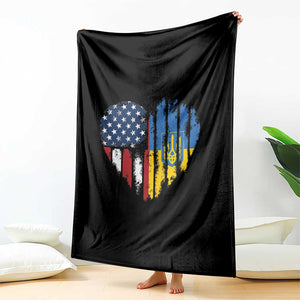 Support Ukraine Throw Blanket Stand With Ukraine American Ukrainian Flag TS10 Print Your Wear