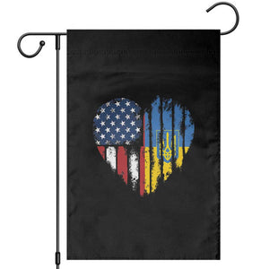 Support Ukraine Garden Flag Stand With Ukraine American Ukrainian Flag TS10 Black Print Your Wear