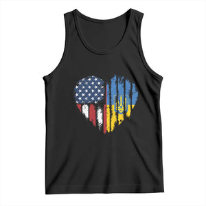 Support Ukraine Tank Top Stand With Ukraine American Ukrainian Flag TS10 Black Print Your Wear