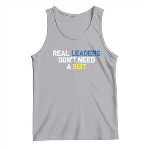 Support Ukraine Tank Top Real Leaders Dont Need Suits TS10 Athletic Heather Print Your Wear