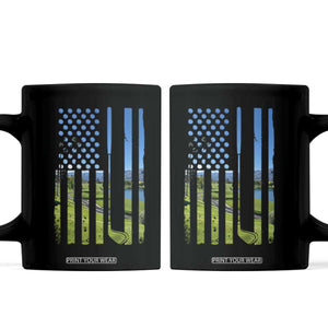American Flag Golf Coffee Mug Golfer Funny Golf Club Golfing TS10 Black Print Your Wear