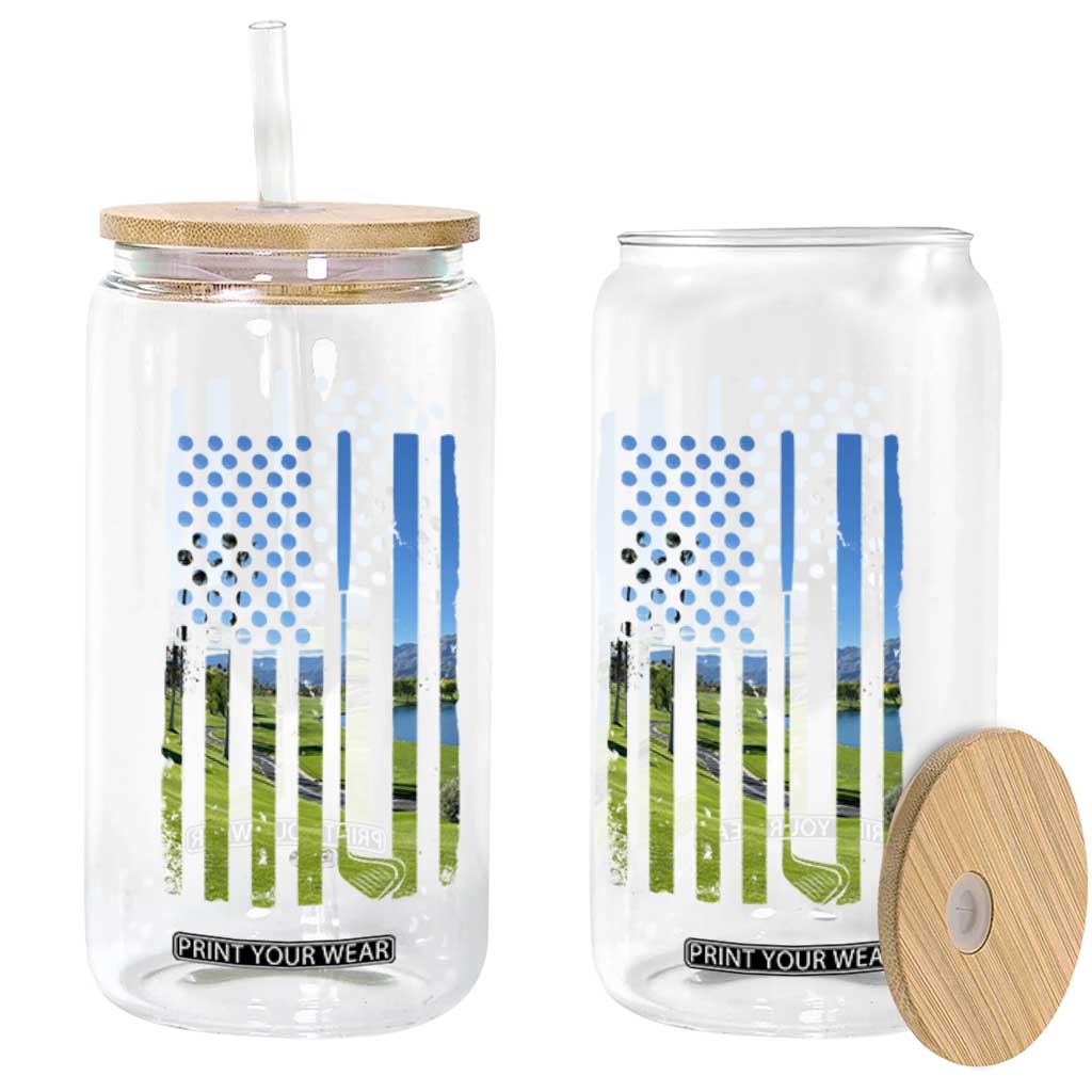 American Flag Golf Glass Can Golfer Funny Golf Club Golfing TS10 Print Your Wear