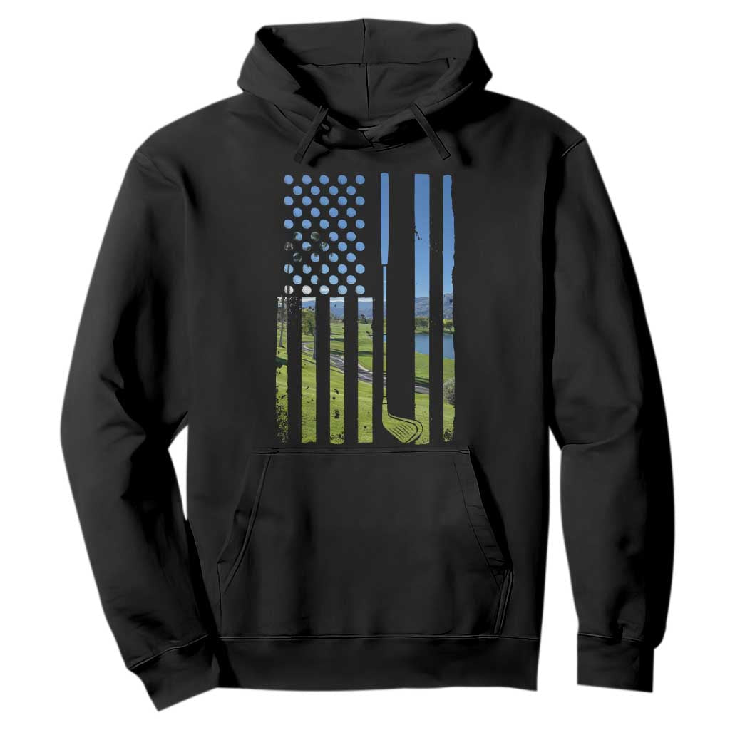 American Flag Golf Hoodie Golfer Funny Golf Club Golfing TS10 Black Print Your Wear