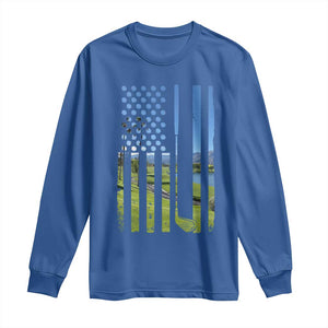 American Flag Golf Long Sleeve Shirt Golfer Funny Golf Club Golfing TS10 Royal Blue Print Your Wear