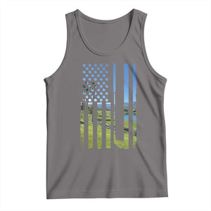 American Flag Golf Tank Top Golfer Funny Golf Club Golfing TS10 Deep Heather Print Your Wear