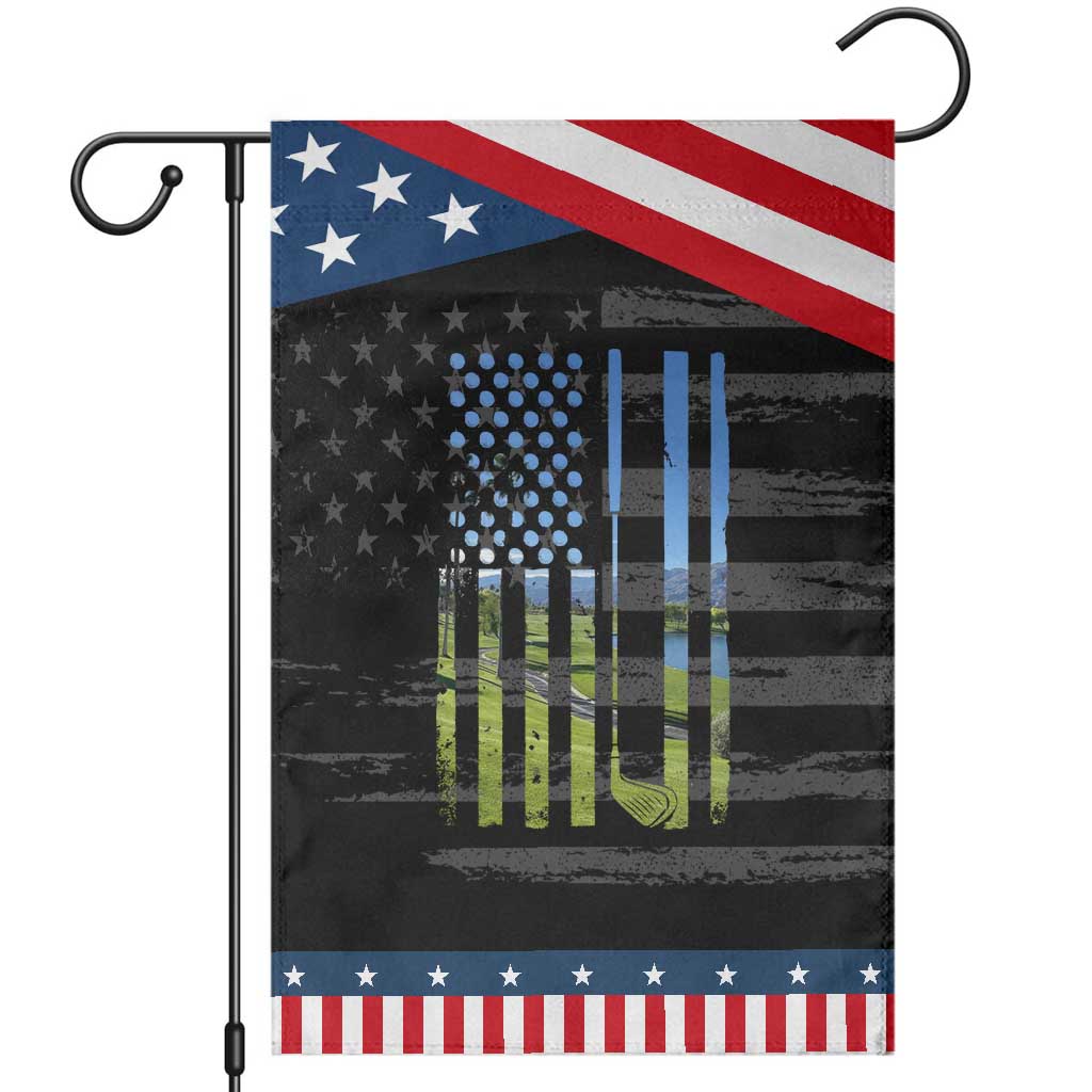 American Flag Golf Garden Flag Golfer Funny Golf Club Golfing TS10 Distressed Black Blue Print Your Wear
