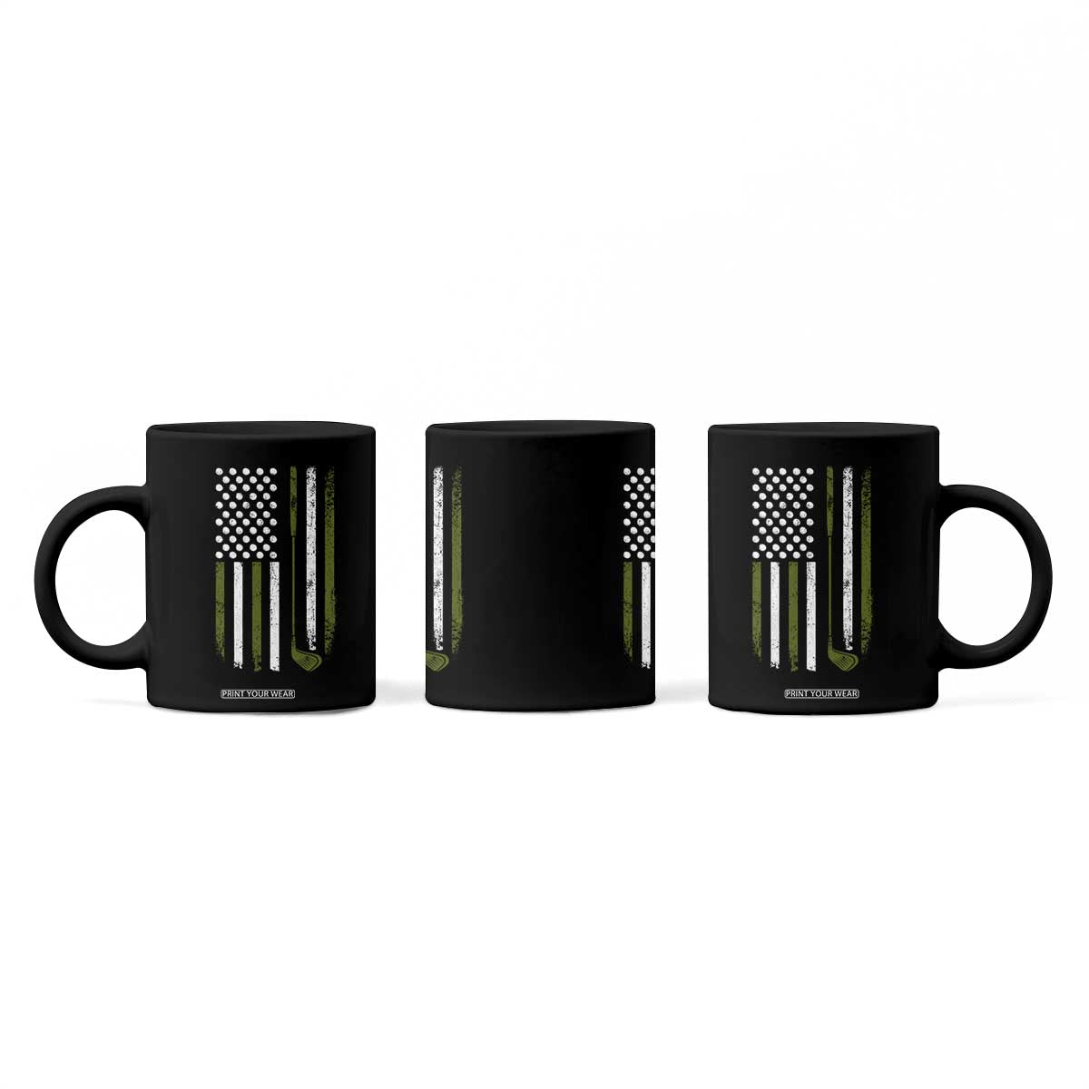 Retro American Flag Golf Coffee Mug Golfer Funny Golf Club Golfing TS10 Print Your Wear