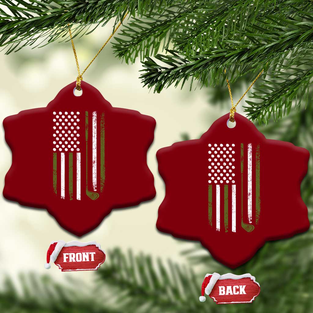 Retro American Flag Golf Ceramic Ornament Golfer Funny Golf Club Golfing TS10 Print Your Wear
