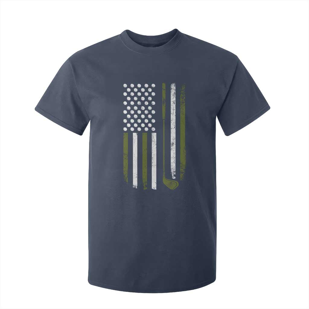 Retro American Flag Golf T Shirt For Kid Golfer Funny Golf Club Golfing TS10 Navy Print Your Wear