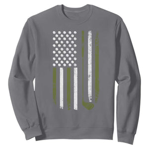 Retro American Flag Golf Sweatshirt Golfer Funny Golf Club Golfing TS10 Charcoal Print Your Wear
