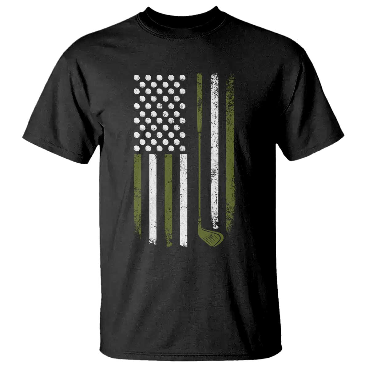 Retro American Flag Golf T Shirt Golfer Funny Golf Club Golfing TS10 Black Print Your Wear