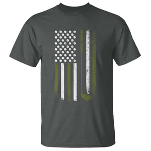 Retro American Flag Golf T Shirt Golfer Funny Golf Club Golfing TS10 Dark Heather Print Your Wear