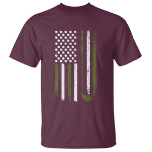 Retro American Flag Golf T Shirt Golfer Funny Golf Club Golfing TS10 Maroon Print Your Wear