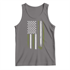 Retro American Flag Golf Tank Top Golfer Funny Golf Club Golfing TS10 Deep Heather Print Your Wear