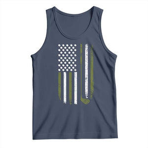 Retro American Flag Golf Tank Top Golfer Funny Golf Club Golfing TS10 Navy Print Your Wear