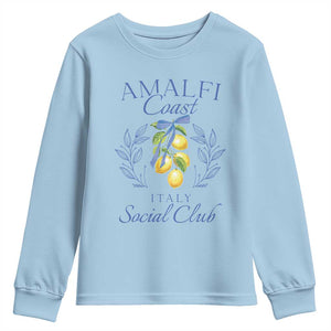 Amalfi Coast Youth Sweatshirt Sorrento Italy Vacation Gift TS10 Light Blue Print Your Wear