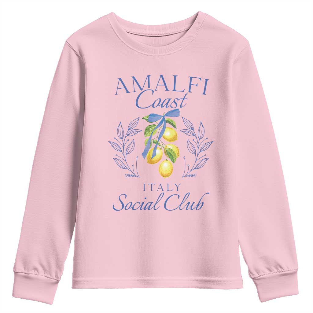 Amalfi Coast Youth Sweatshirt Sorrento Italy Vacation Gift TS10 Light Pink Print Your Wear