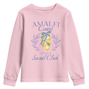 Amalfi Coast Youth Sweatshirt Sorrento Italy Vacation Gift TS10 Light Pink Print Your Wear