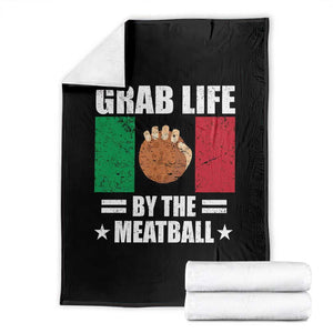 Funny Meatball Throw Blanket Italian Food Italy Flag TS10 Black Print Your Wear