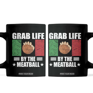 Funny Meatball Coffee Mug Italian Food Italy Flag TS10 Black Print Your Wear