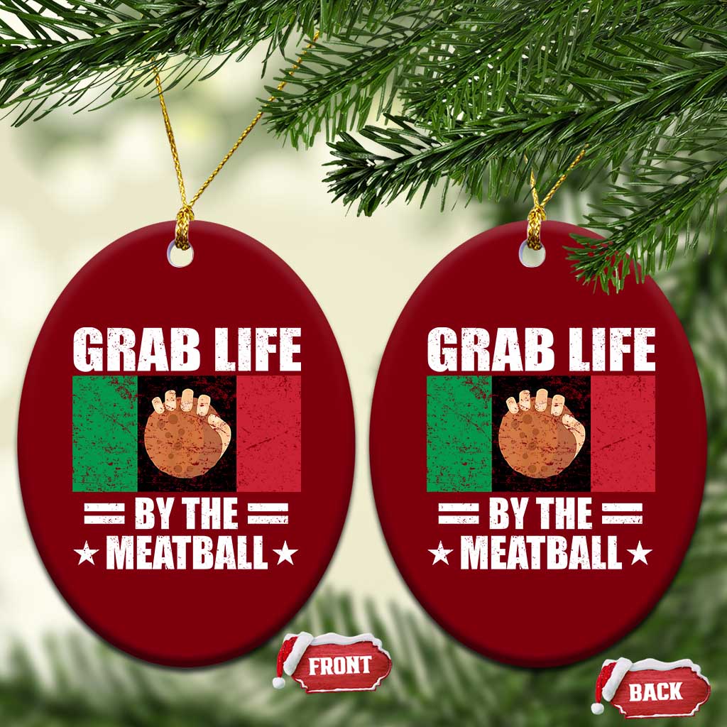 Funny Meatball Ceramic Ornament Italian Food Italy Flag TS10 Print Your Wear