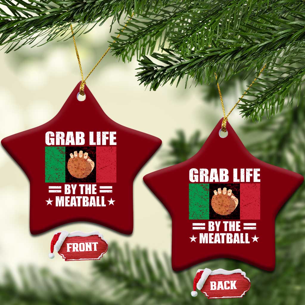 Funny Meatball Ceramic Ornament Italian Food Italy Flag TS10 Print Your Wear